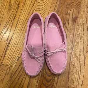 Brand new pink suede J. Crew driving moccasins